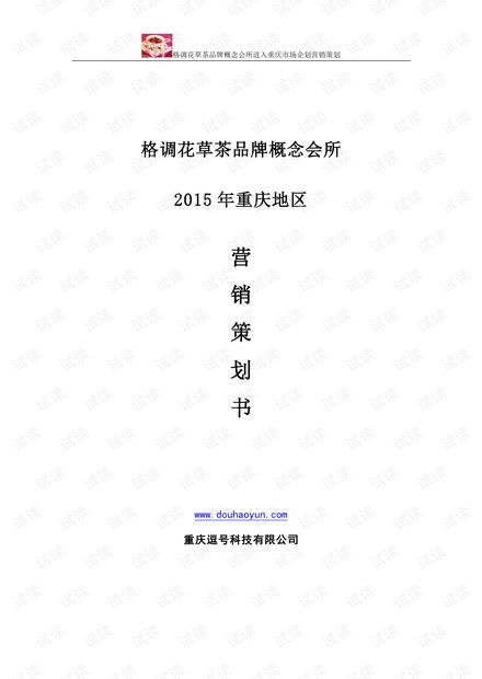 格调花草茶品牌营销策划方案商业计划书精品模板.pdf资源 csdn文库